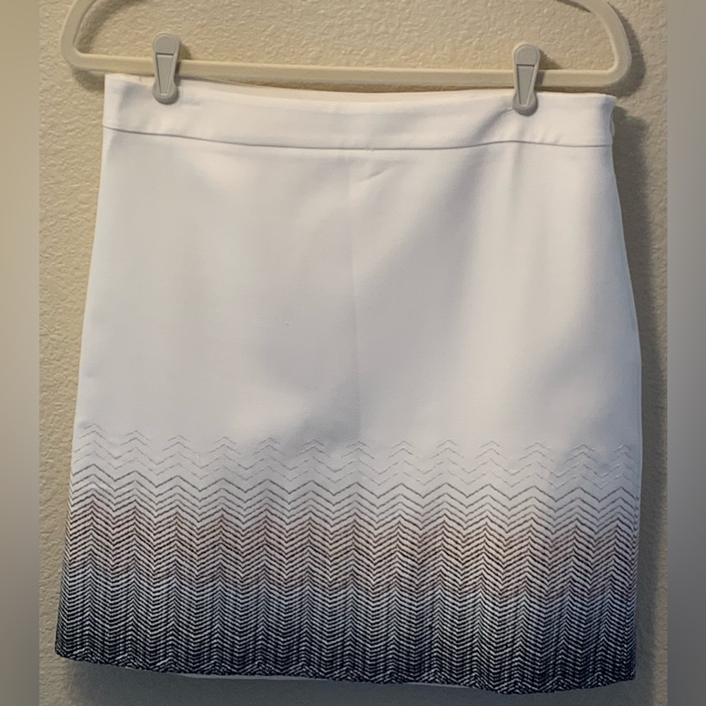 WHBM Embroidered Ombré White Boot Skirt size 8 NWOT